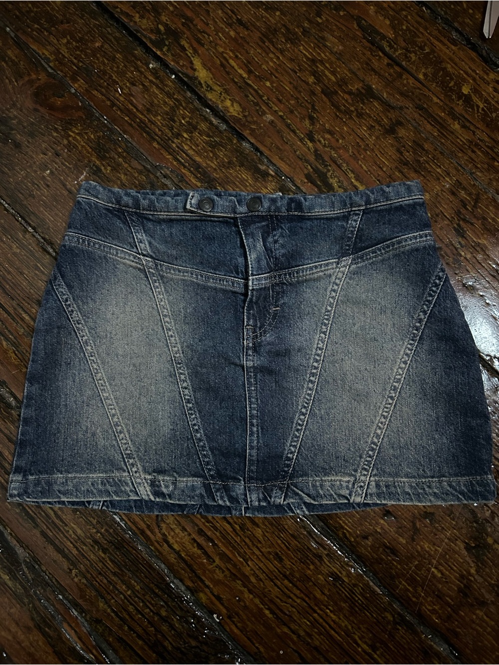 FREE PEOPLE Denim Blue Faded Wash Mini Skirt - Size 25